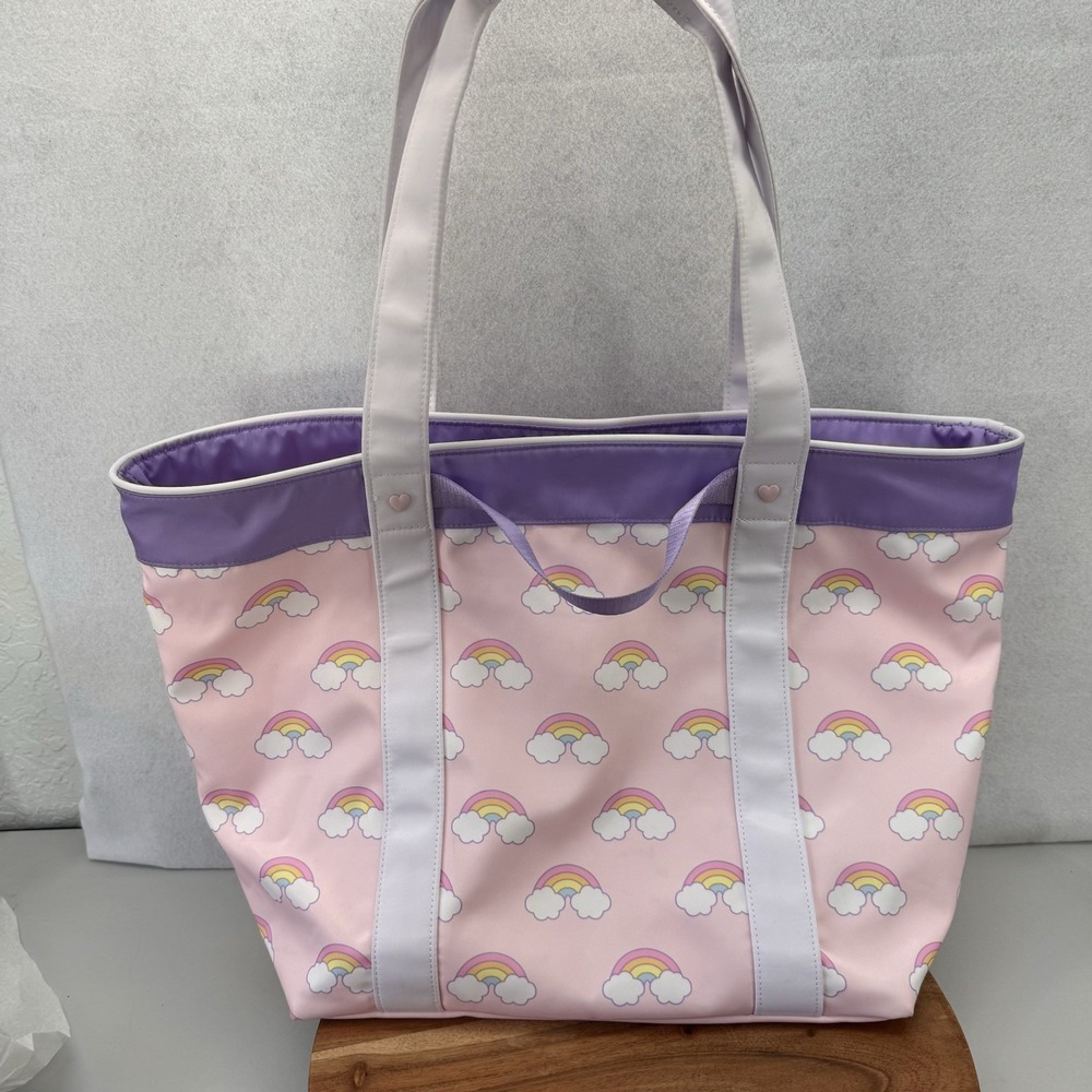 Stoney Clover Lane X Target Pastel Pink Rainbow Cloud  Beach Tote Bag